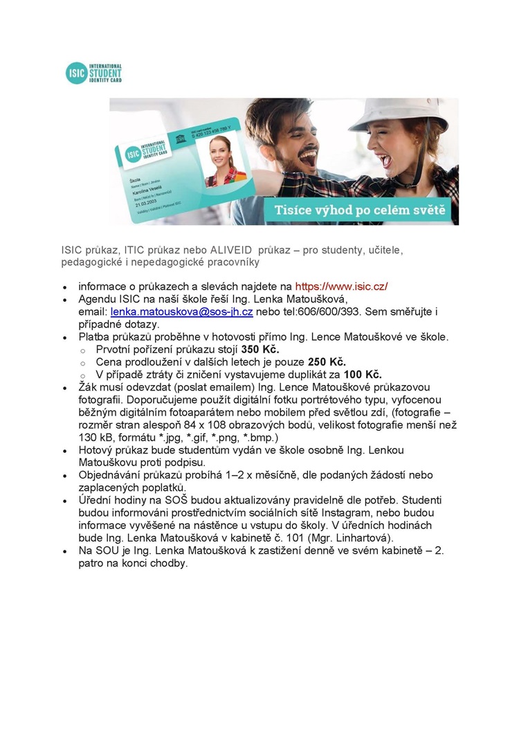 ISIC průkaz